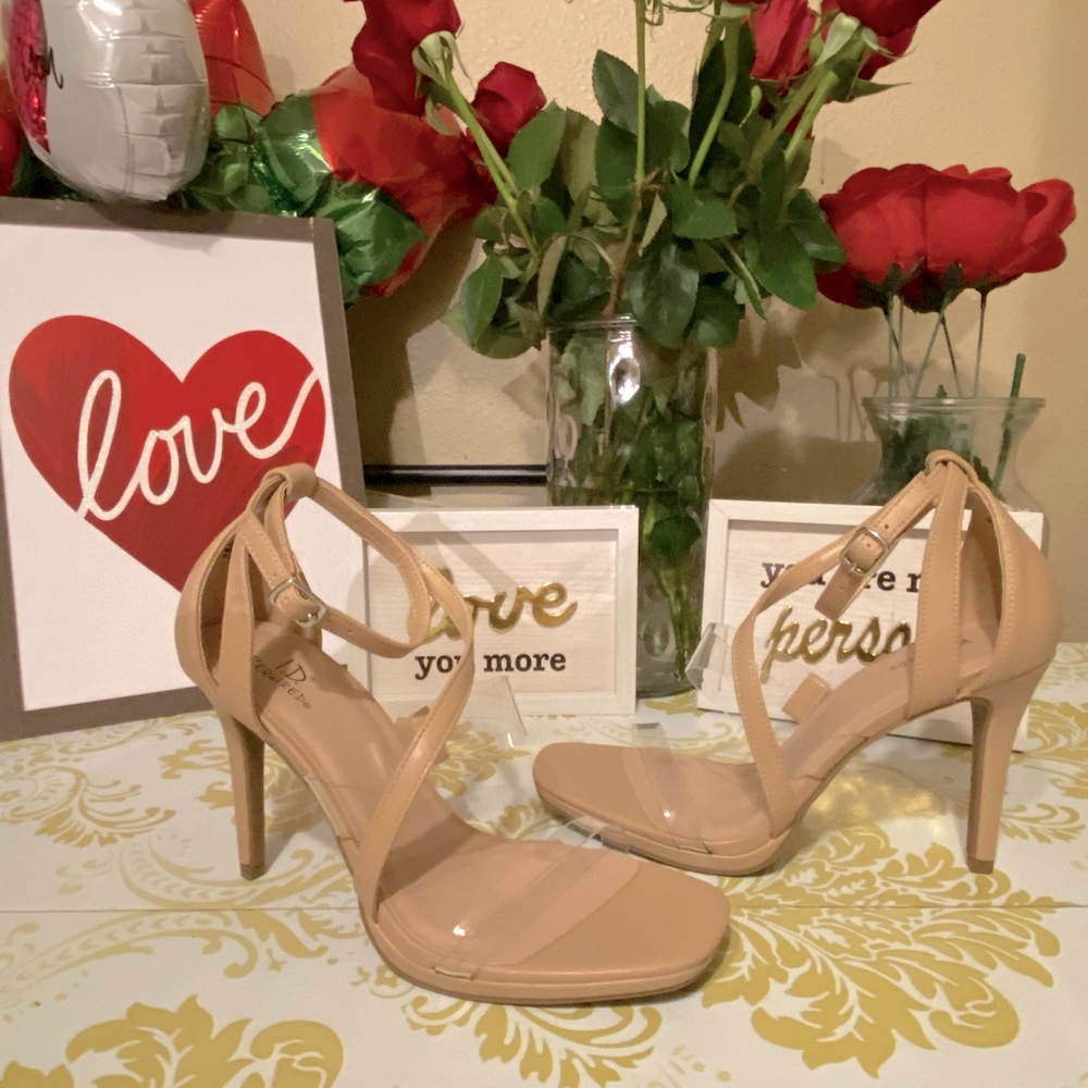 Cream and clear heels